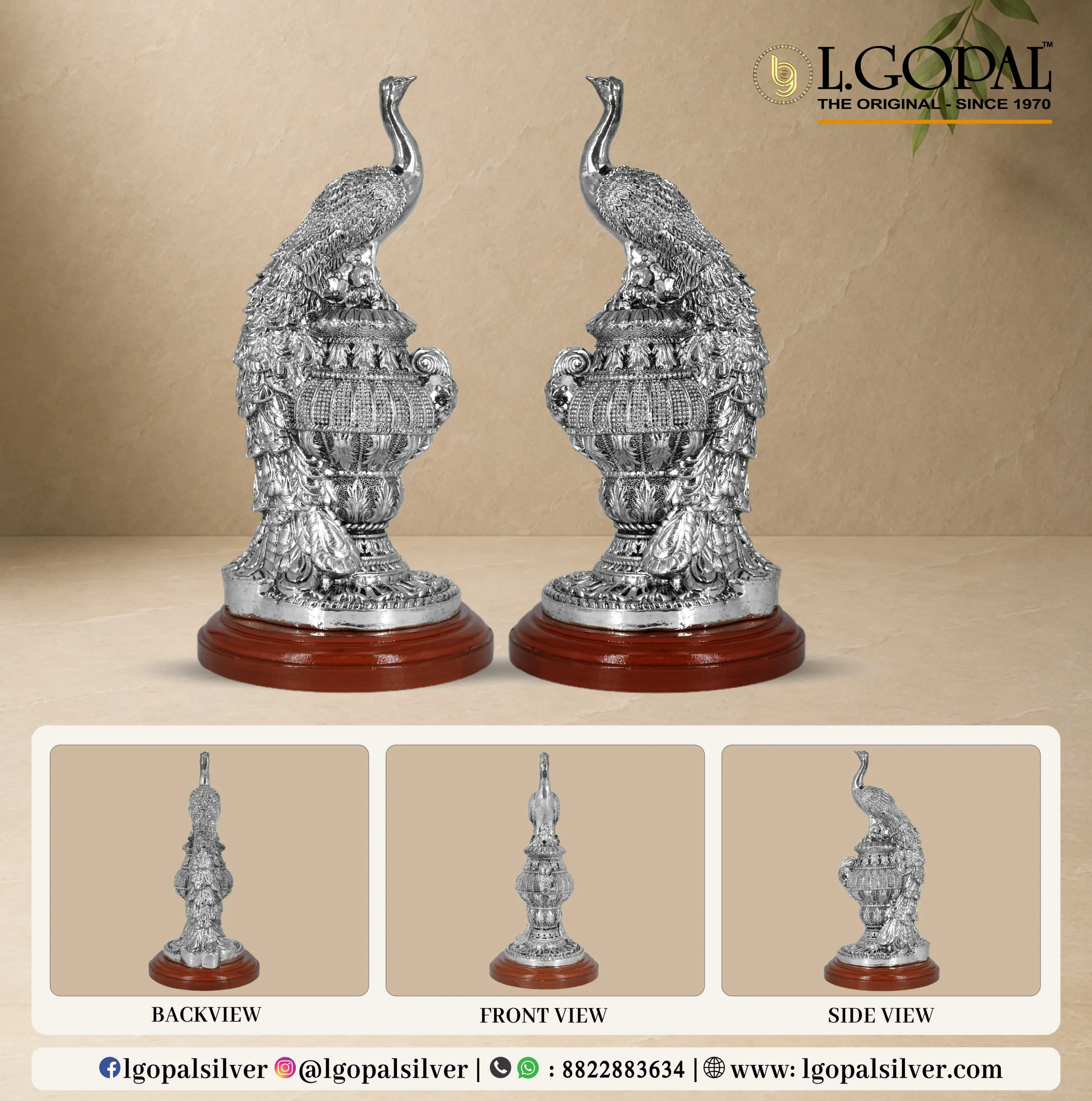 PEACOCK STAND PAIR