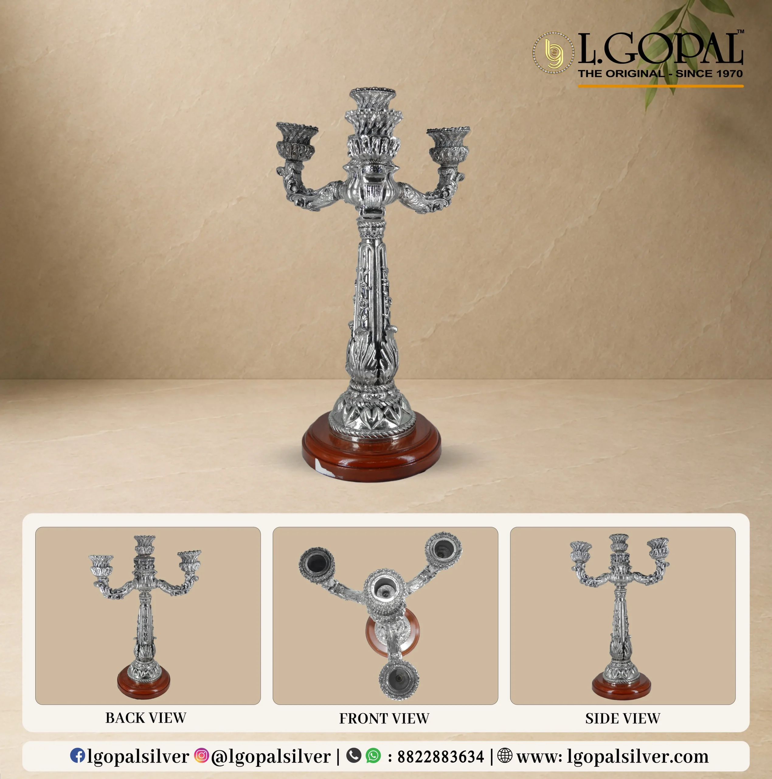 3 LIGHT CANDLE STAND